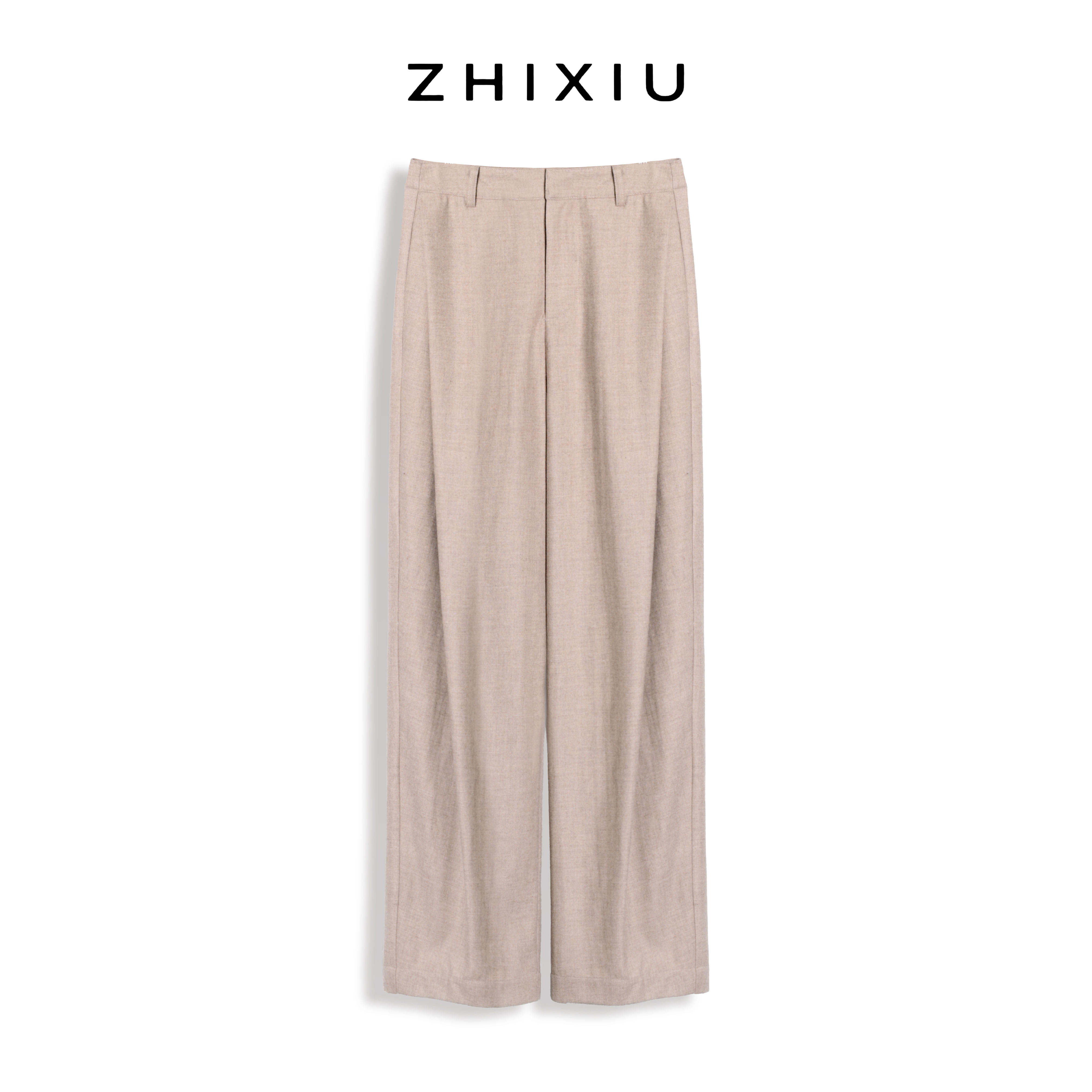 ZhiXiu织岫原创设计羊绒羊毛通勤长裤简约百搭休闲裤女ZX25QK002