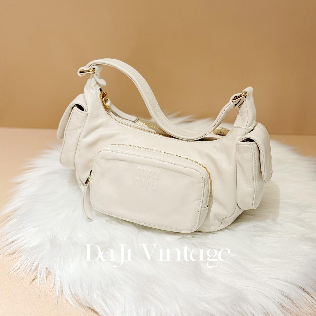 99新 MIU MIU/缪缪 大吉中古/Miumiu缪缪白金机车hobo单肩包