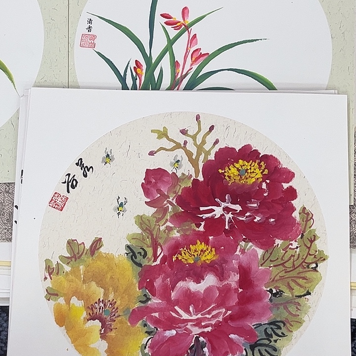 国画38.38硬卡花鸟m