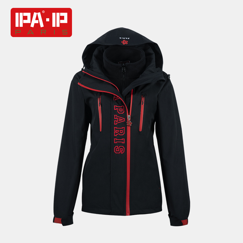 IP高奢联名24年秋冬户外防风保暖连帽三合一冲锋衣两件套SIPA007