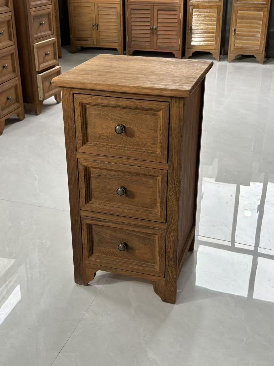 32*30*59炭烧实木三斗柜卧室复古多层收纳柜家用客厅抽屉式储物柜