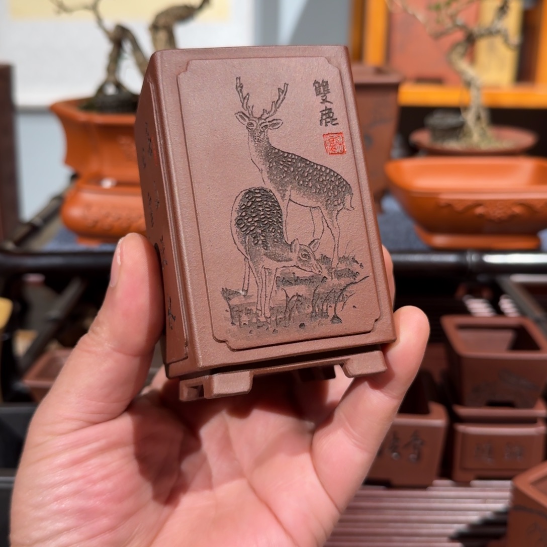 土***强紫砂花盆原矿紫泥