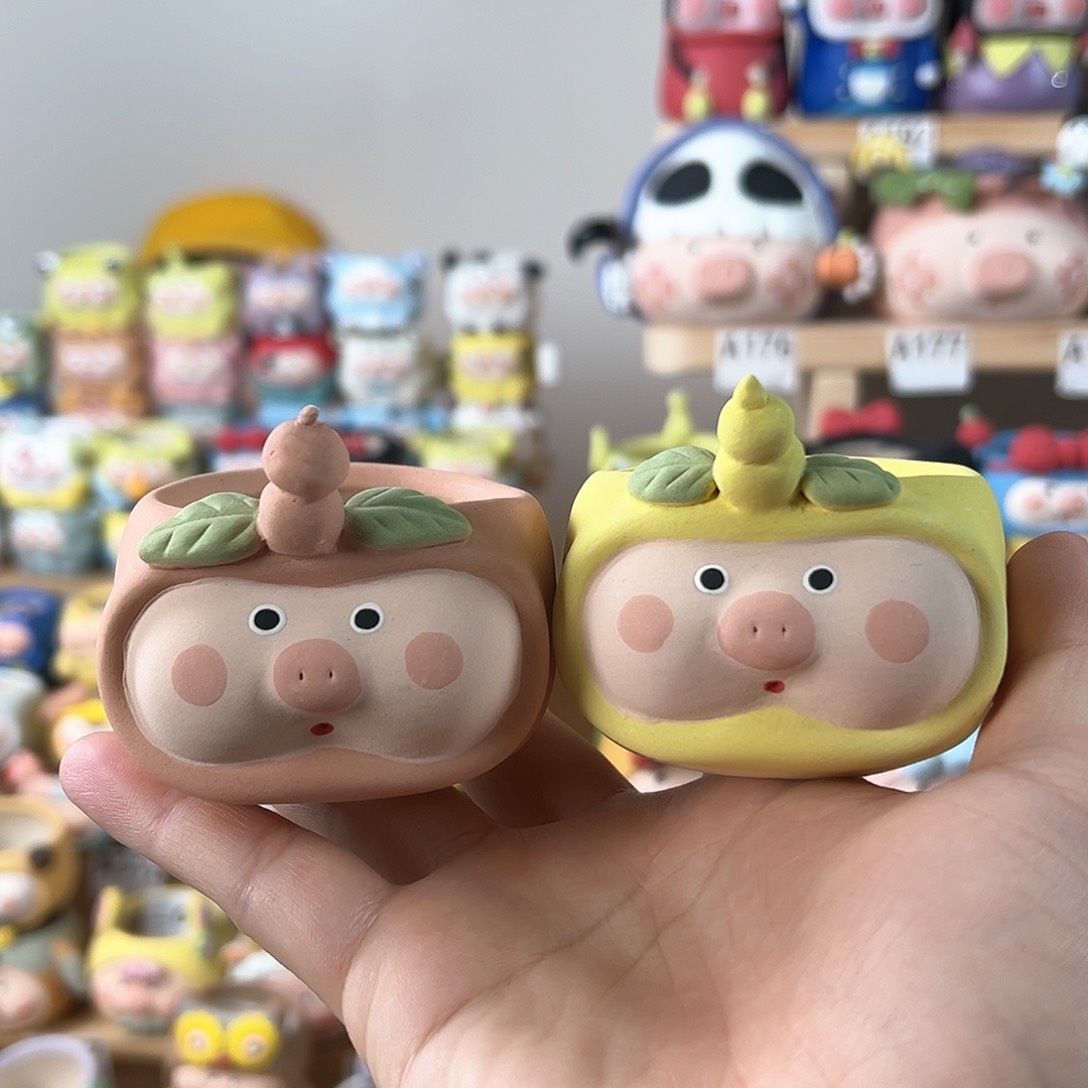 陶瓷葫芦娃猪盆口5高4两只特价