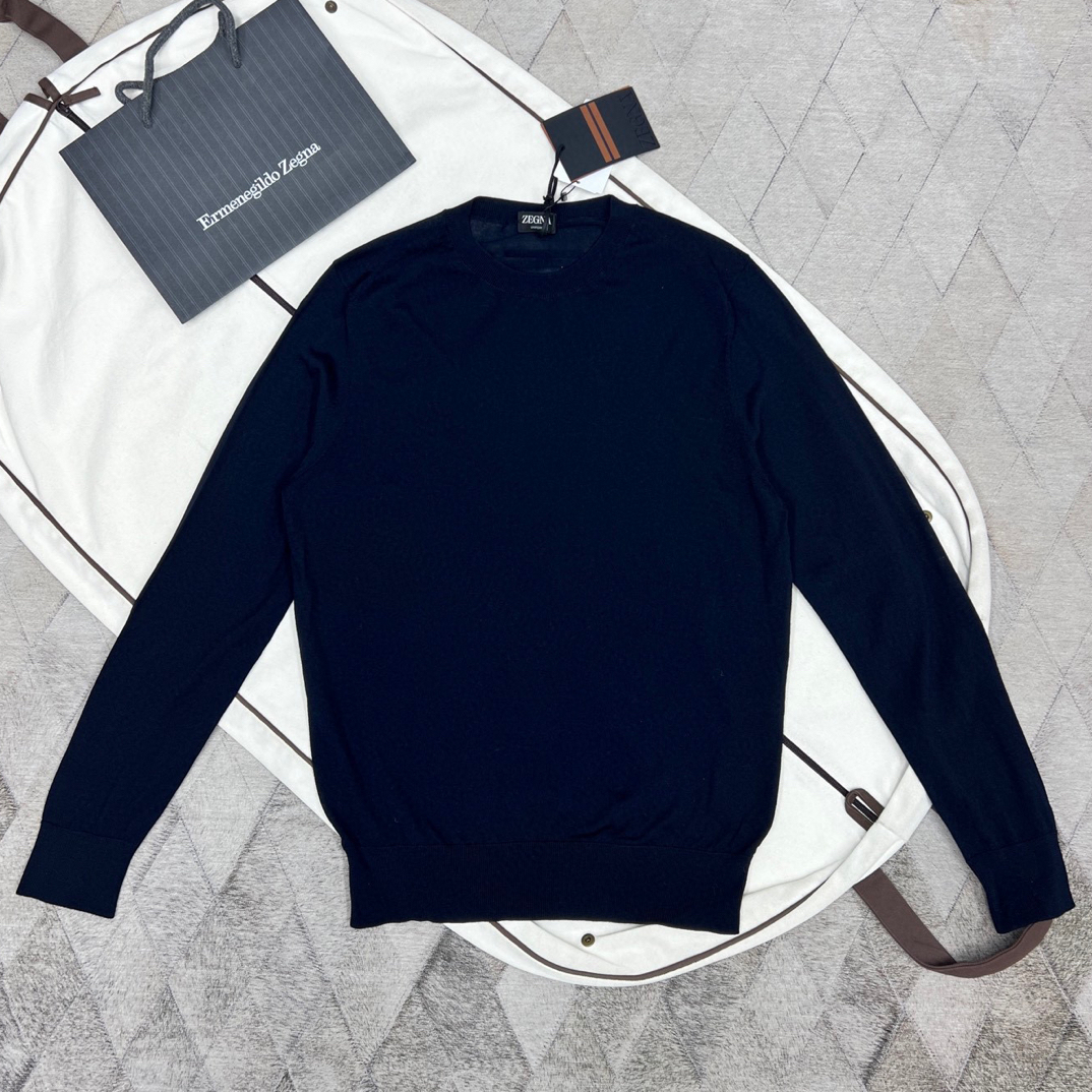 未使用 ZEGNA 134960 男款杰尼亚羊毛针织衫