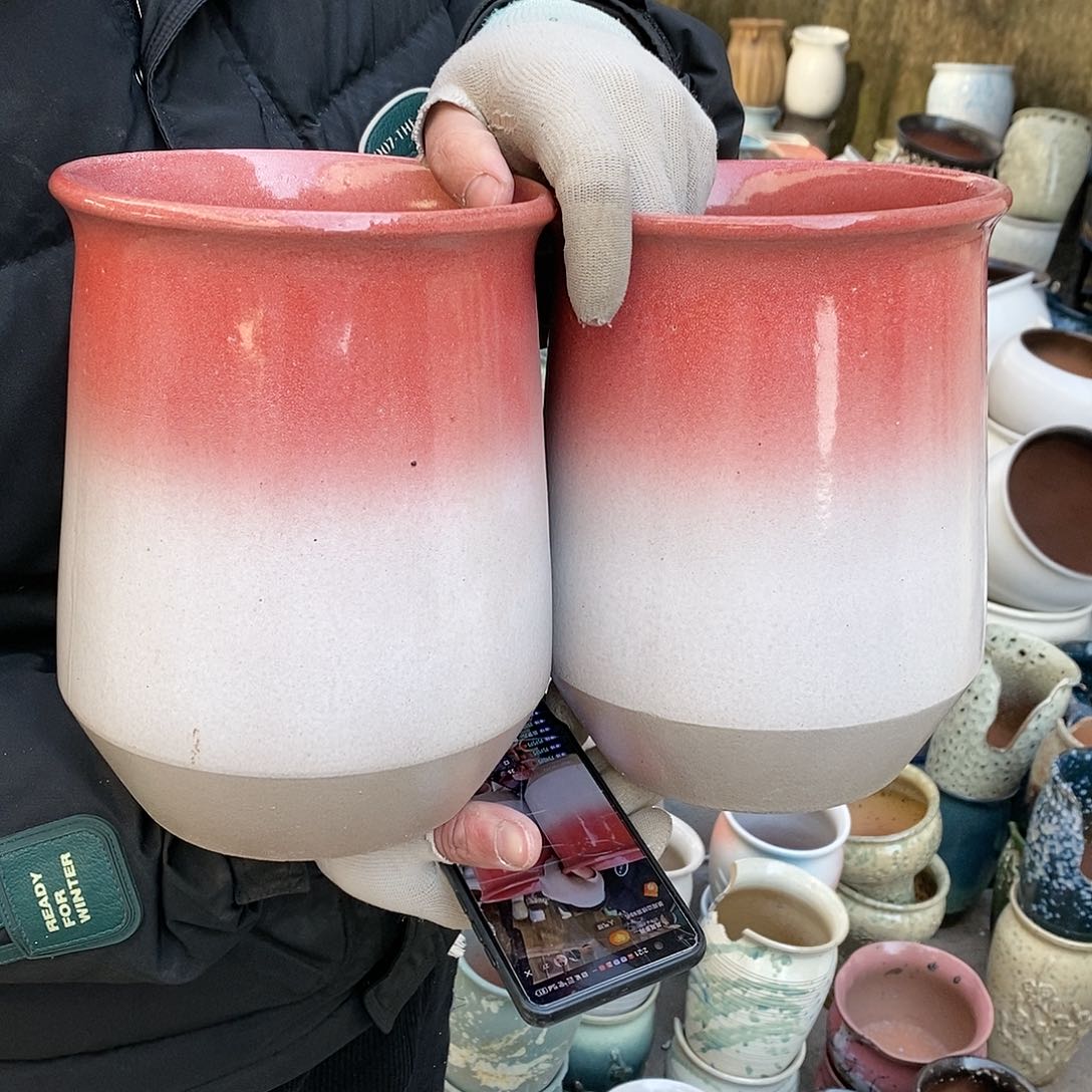 紫砂花盆瑕疵口16高21