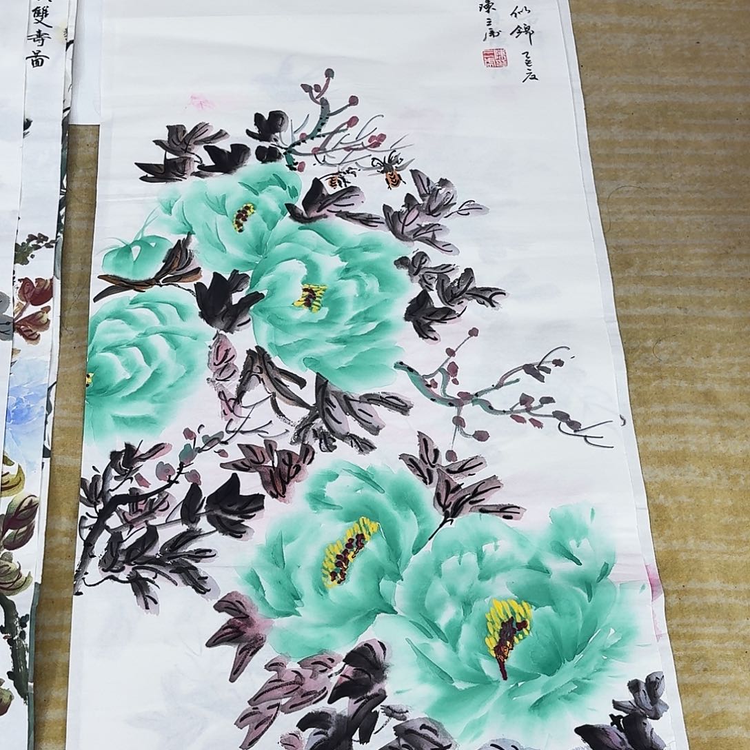 国画三尺整纸手绘原稿