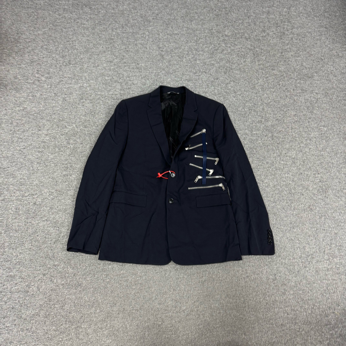 99新 DIOR/迪奥 秀款 拉链装饰飘带 羊毛西装外套 50码 