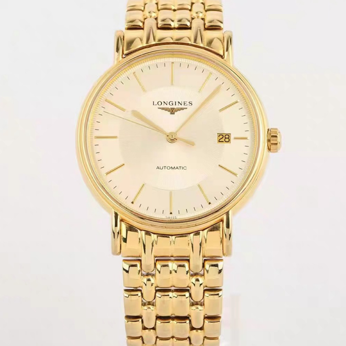 99新 Longines/浪琴 大颂名品/瑰丽金盘/表径38.5/全金PVD/大气