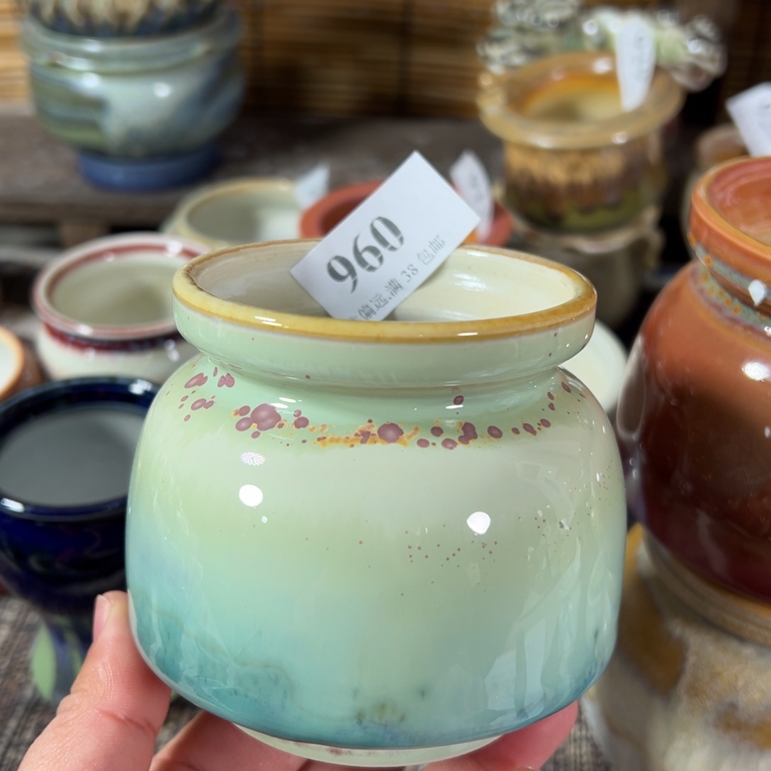 红陶口7高9 景德镇手工花盆