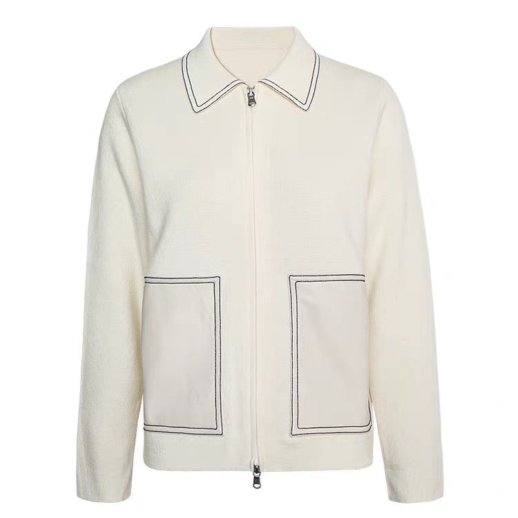 精纺山羊绒拼皮高货上衣外套