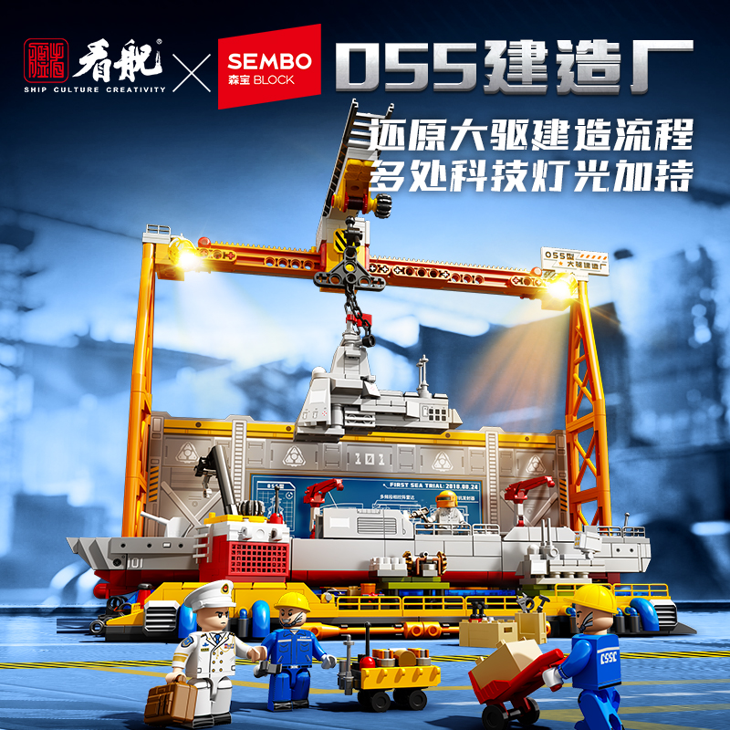 看舰×森宝积木联名款 055大驱建造厂