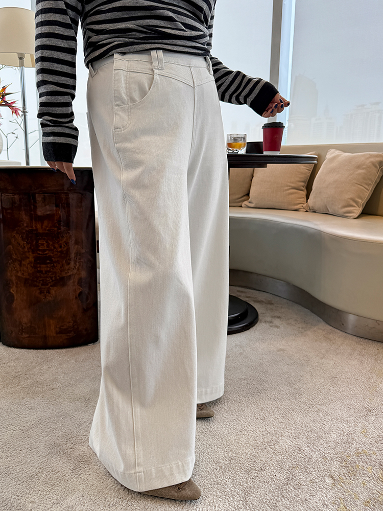 5000条白牛仔/现货！经改版 7次！胖mm必买款白裤子！