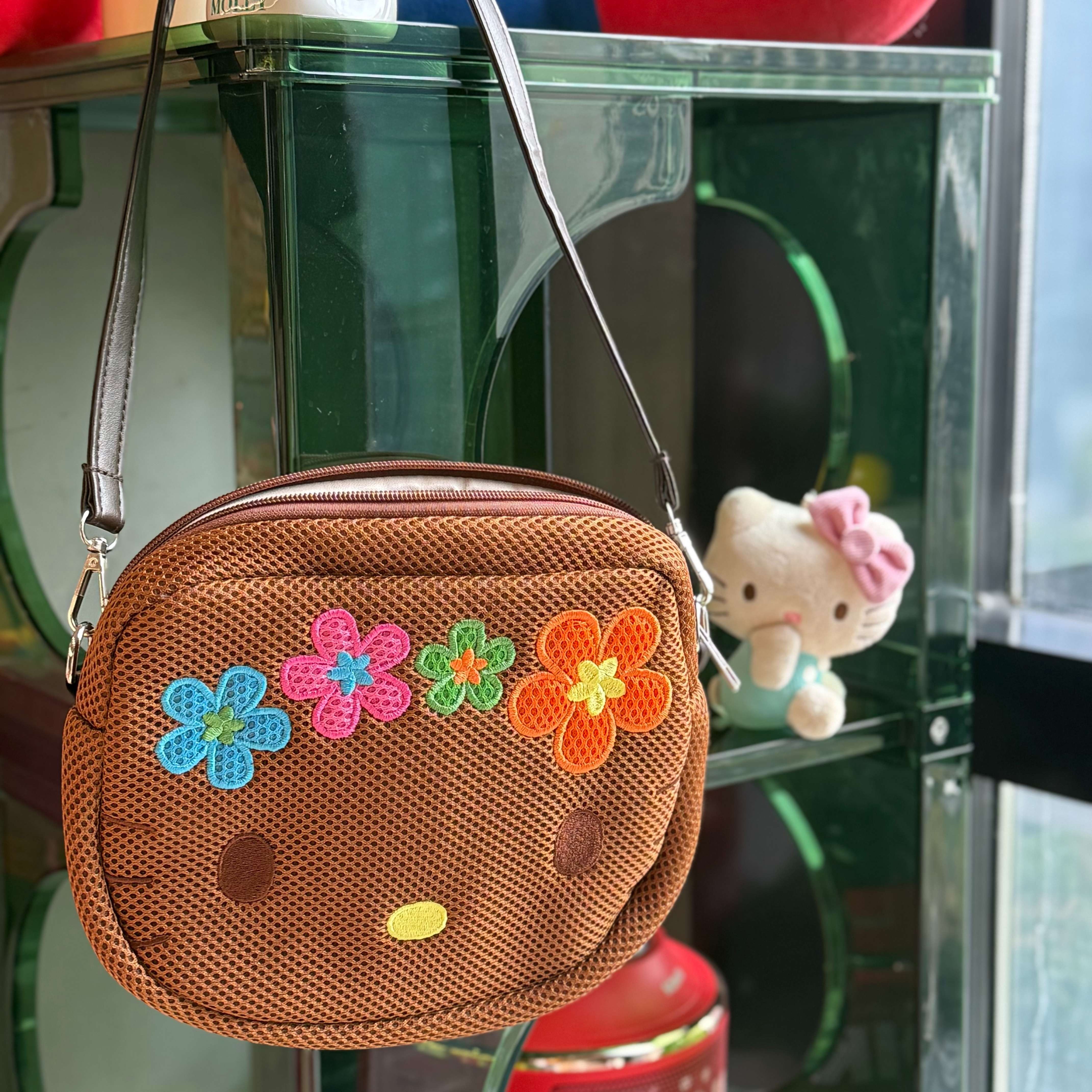 popoglow高颜值刺绣花朵休闲小方包时尚单肩斜挎包