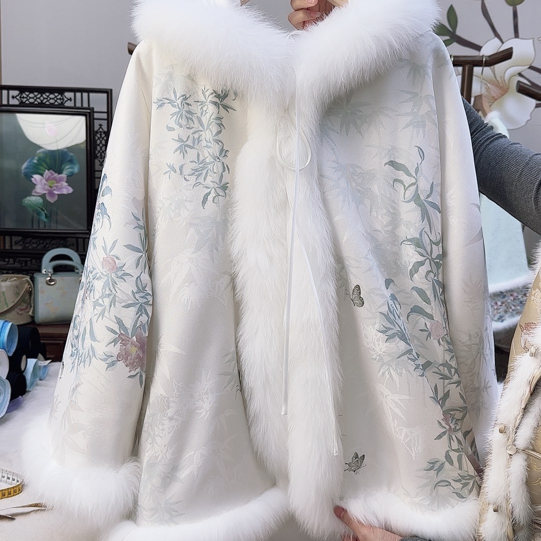 刺绣2朱罗竹枝芍药棉服