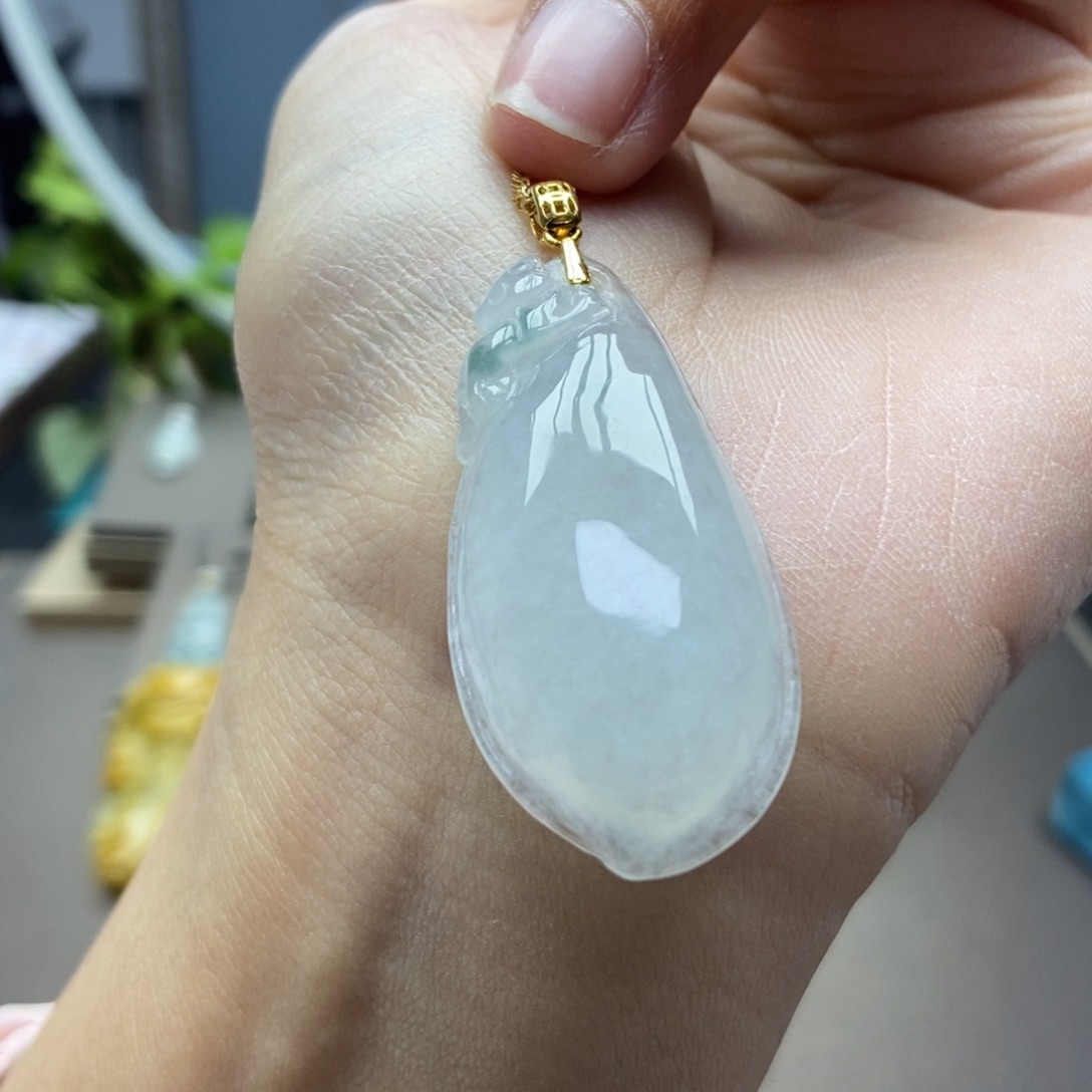 翡翠颈饰18K金镶嵌福利