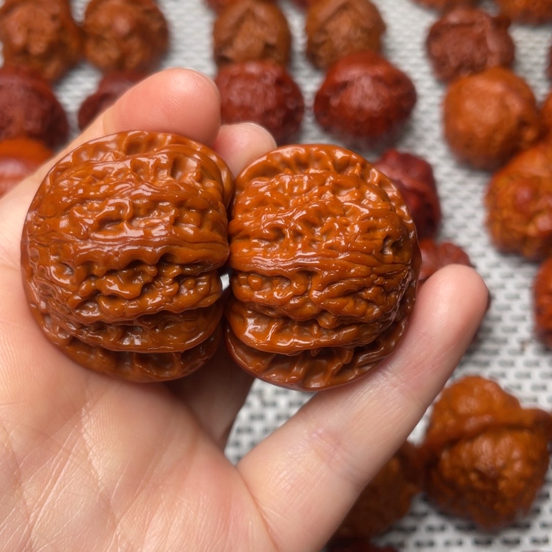 桃核吊坠文玩核桃 手把件 白狮子 41