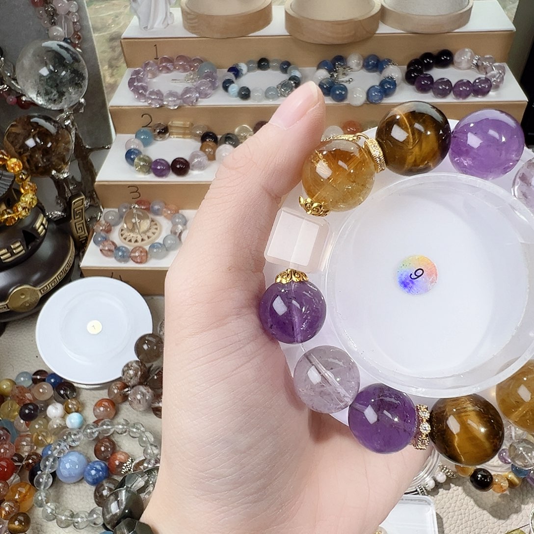 龙***忧非金属紫水 黄水 黄虎眼 