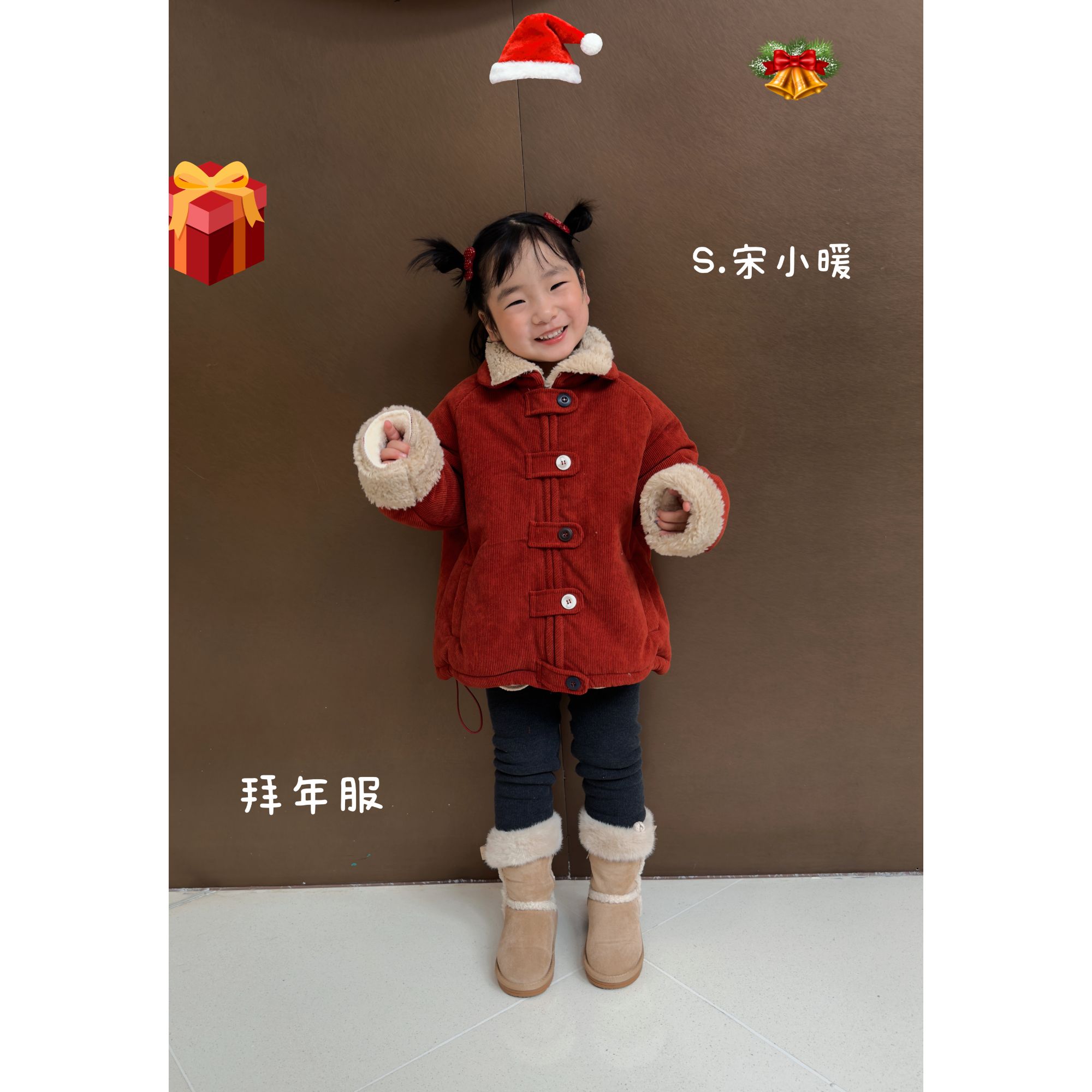 8090【新年款儿童棉服】冬季新款三层加绒加厚毛毛领棉服NJ-2025026