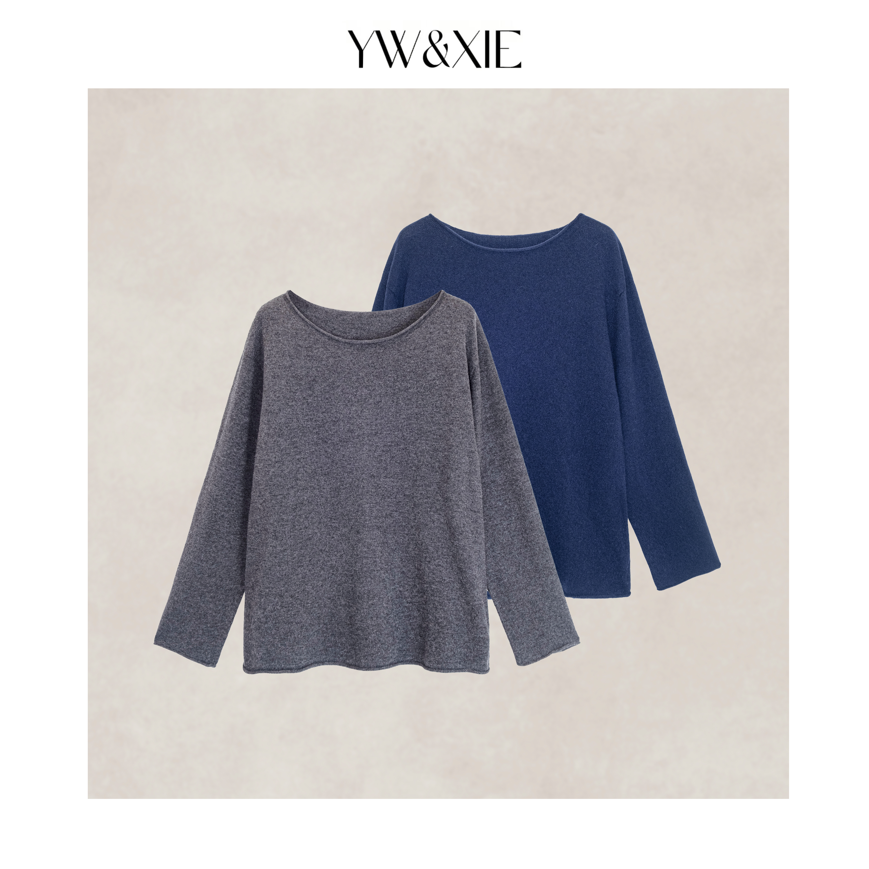 YW&XIE<高奢-心动>9006秋冬女士衫秋冬毛衣内搭低圆领打底针织衫