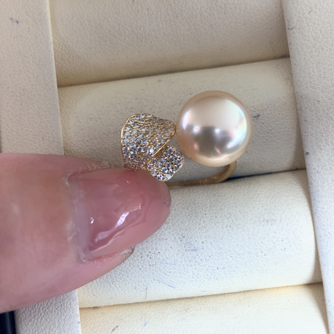 海水珍珠戒指银S925镶嵌