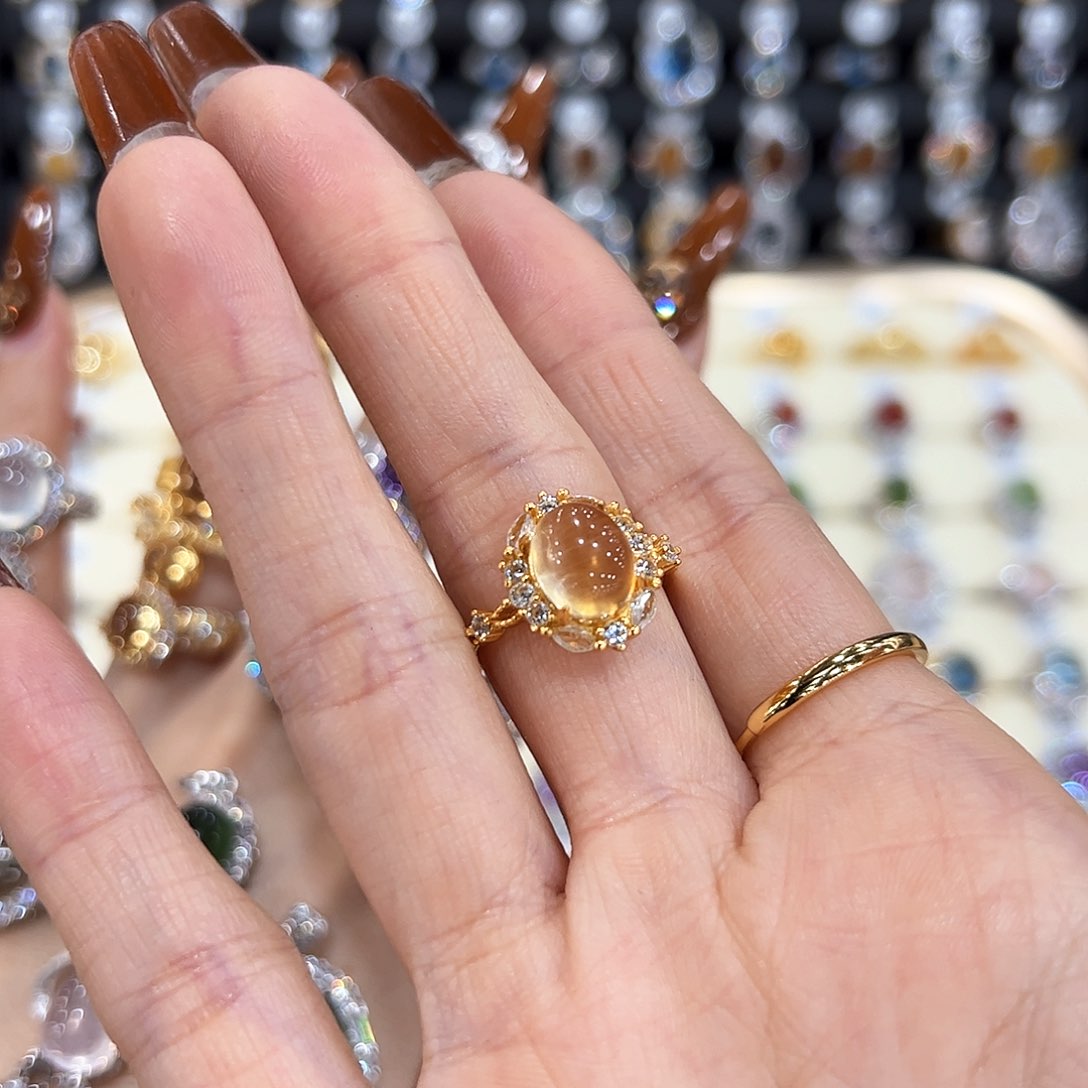 水晶戒指银S925镶嵌p***琳