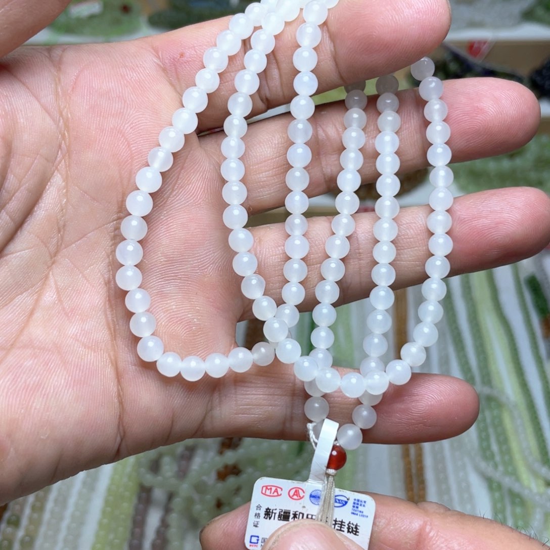 和田玉未镶嵌颈饰꧁****꧂5mm