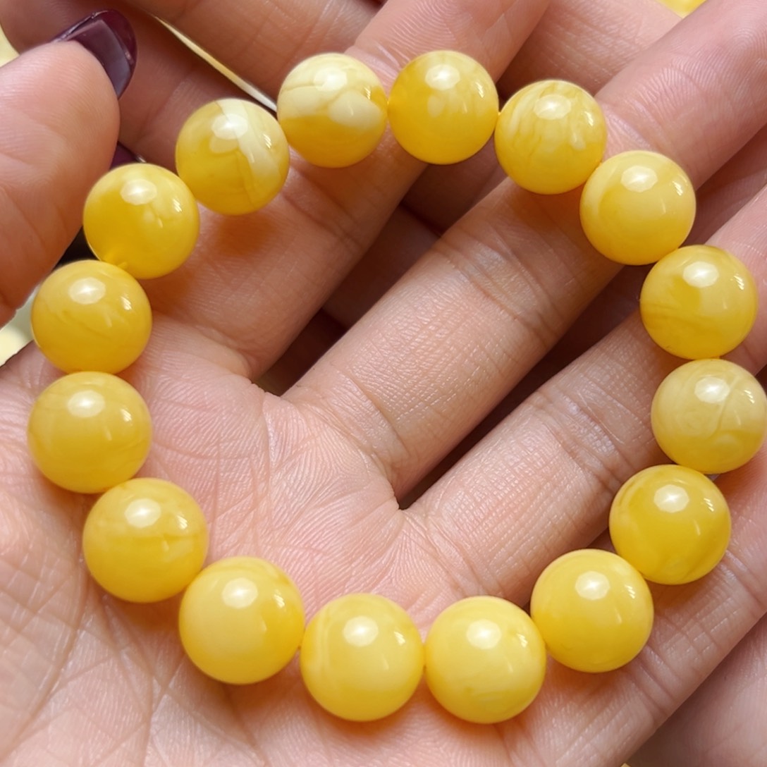 蜜蜡裸石未镶嵌12mm单圈