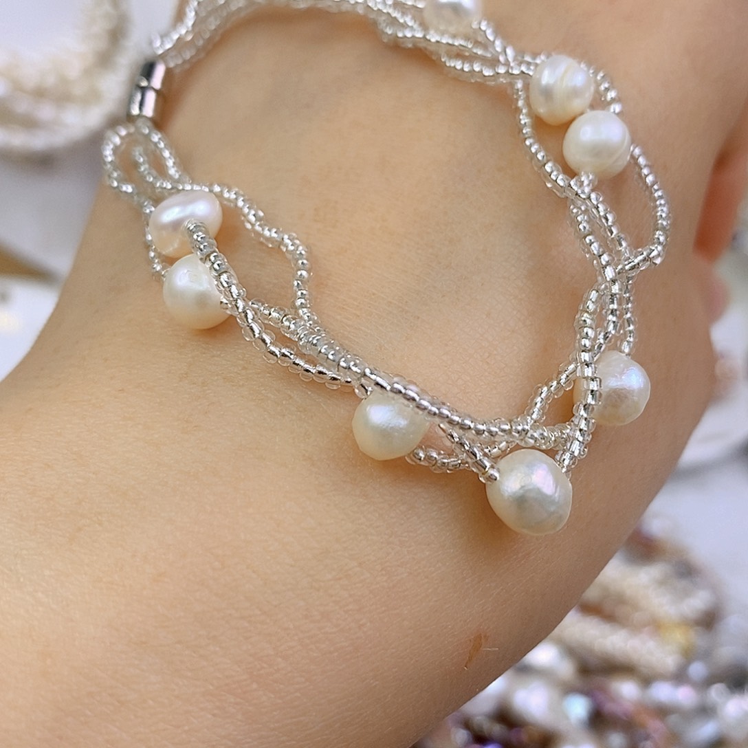 淡水珍珠手绳合金