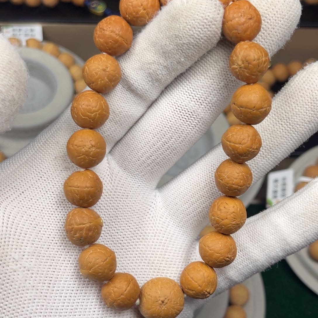 凤眼菩提手串菩提尺寸12.4-12.7  铜柱镶嵌
