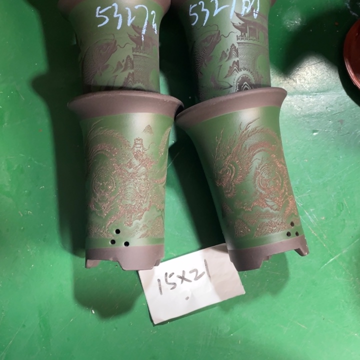 墨***韵紫砂花盆微瑕小号