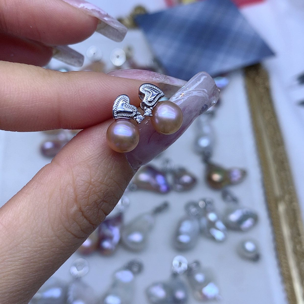 【闪购商品】淡水珍珠耳饰银S925镶嵌