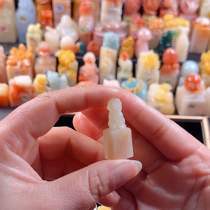 老挝石印石1.3厘米，狗，包刻