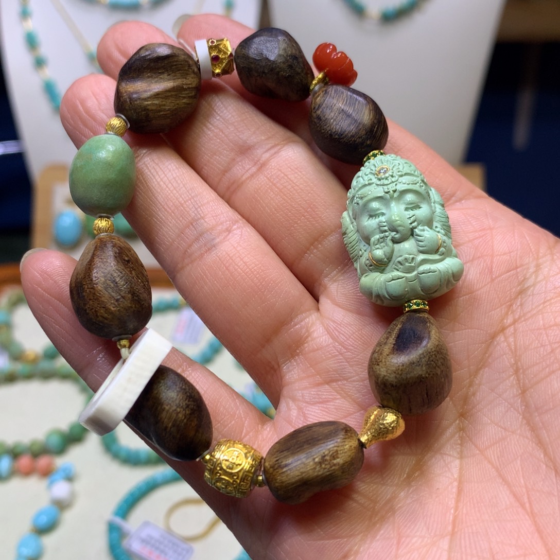 绿松石18K金镶嵌单圈