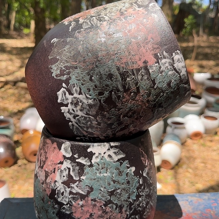完全开放紫砂花盆高 20口16