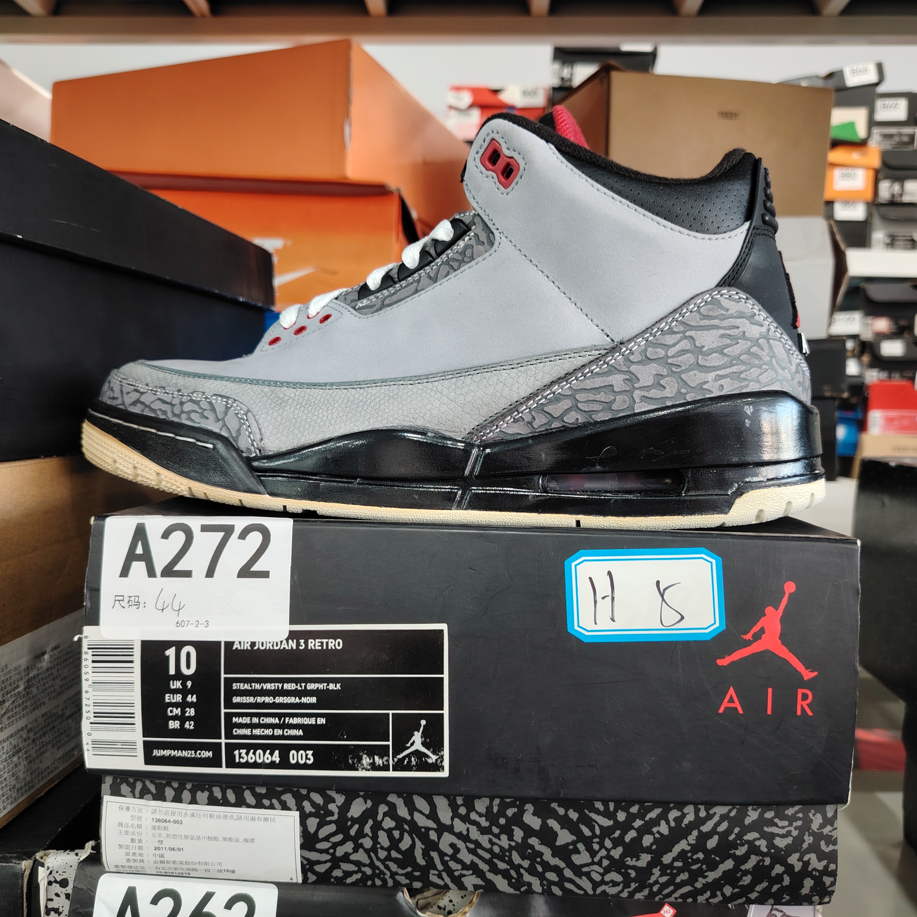 NIKE AJ3灰黑高帮 44码 全新原盒 12月10 guai A272