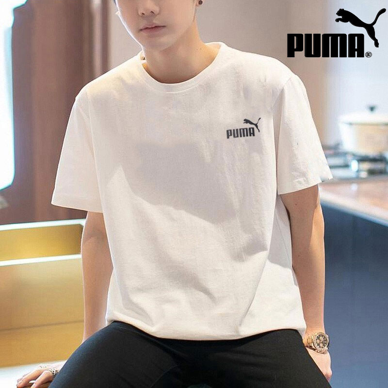 PUMA彪马T恤男上衣夏季新款健身训练运动休闲半袖白色短袖 845925