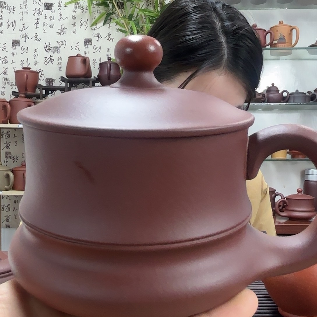 紫砂茶杯宜兴紫砂无礼盒鸿运当头办公杯微瑕