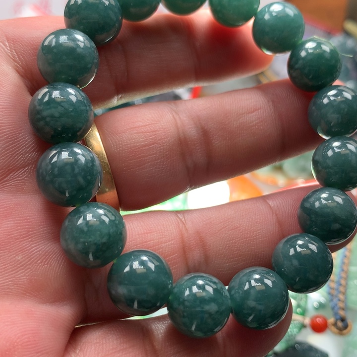 翡翠项链未镶嵌保真天然a货翡翠