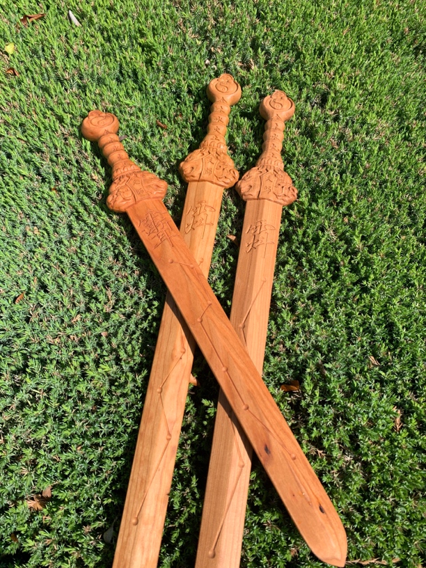 真桃木天师剑紫薇七星剑整木一体雕刻居家平安福挂件