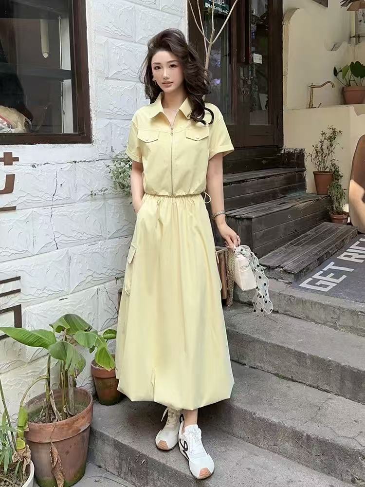 5312#工装高级感气质时尚上衣显瘦半身裙两件套【C1-2】