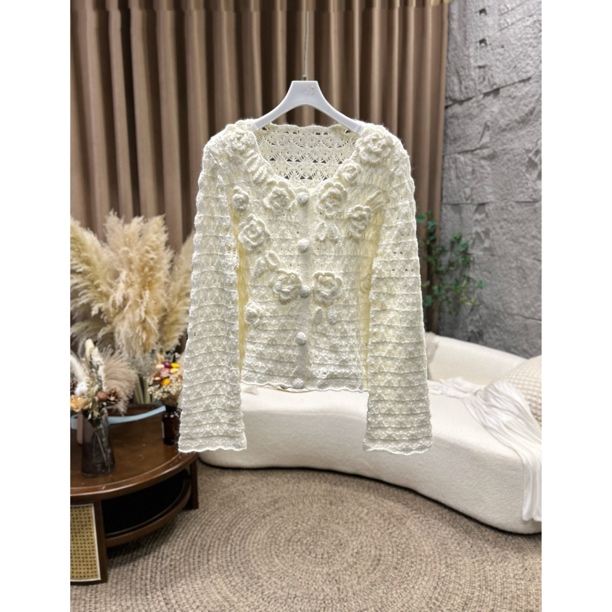 JOJO MUSE新款重手工钩花毛衣开衫