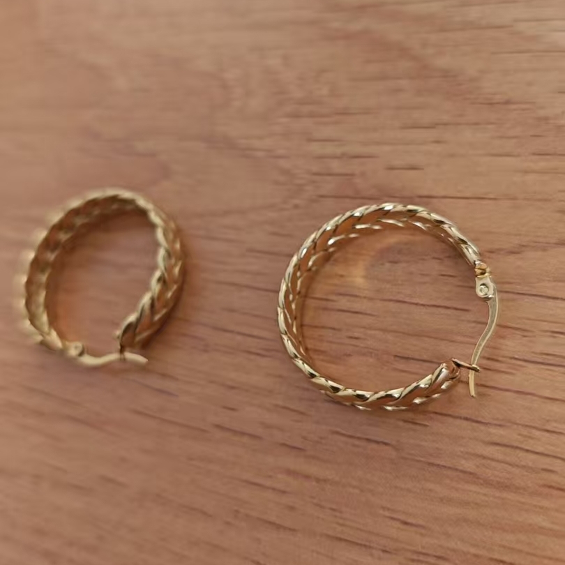 合金无非金属耳饰 法式大金圈