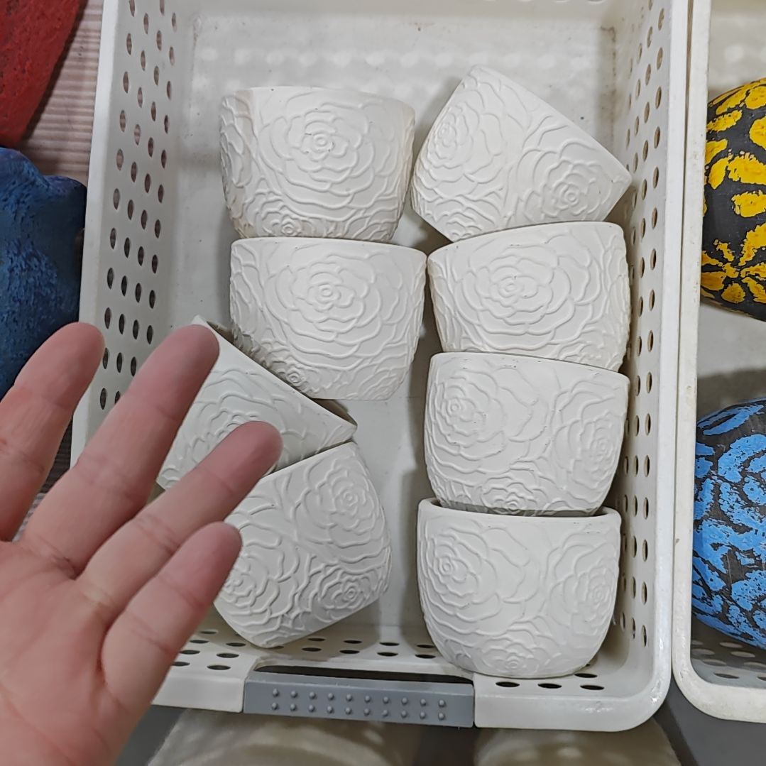 红陶吸水透气的白陶花盆凑满12发货