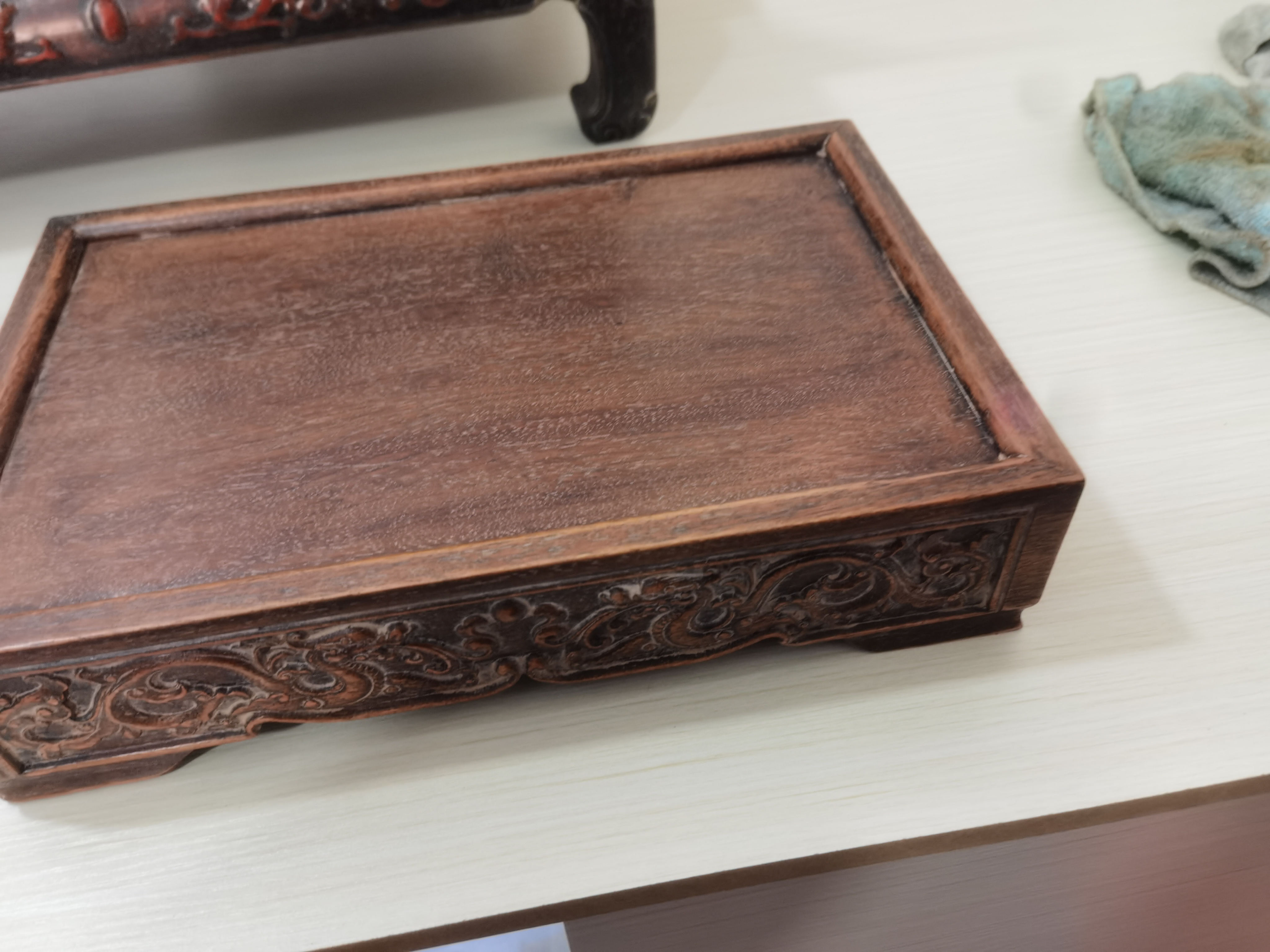 花梨木底座干泡台