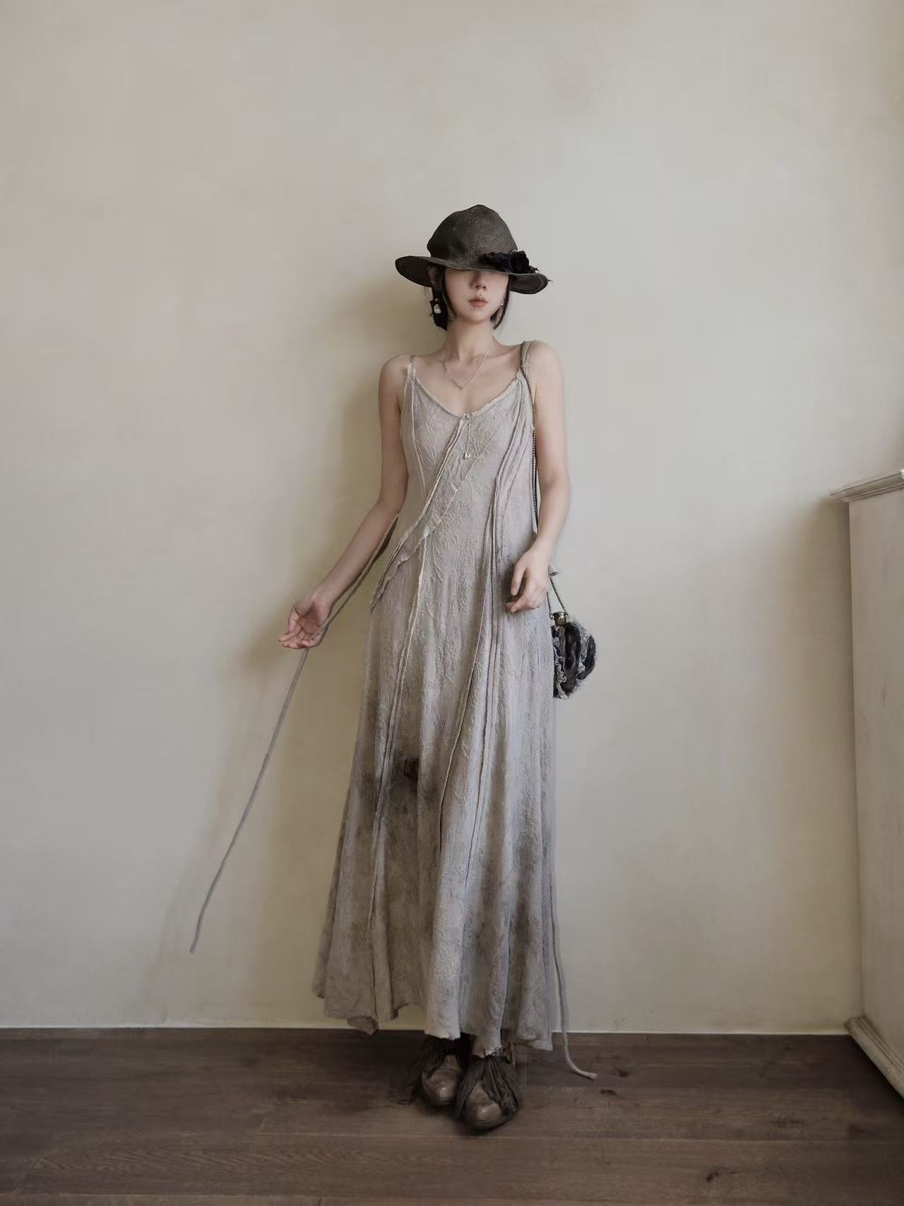 NatureDye 【美侖美奂】GS353488植物染买手先锋羊毛提花连衣裙