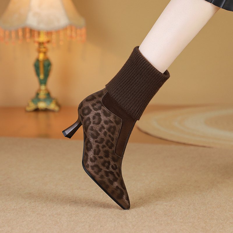 牛皮/羊猄皮/跟高6公分/8910R/尺码33码-41码/针织毛线时尚女靴百