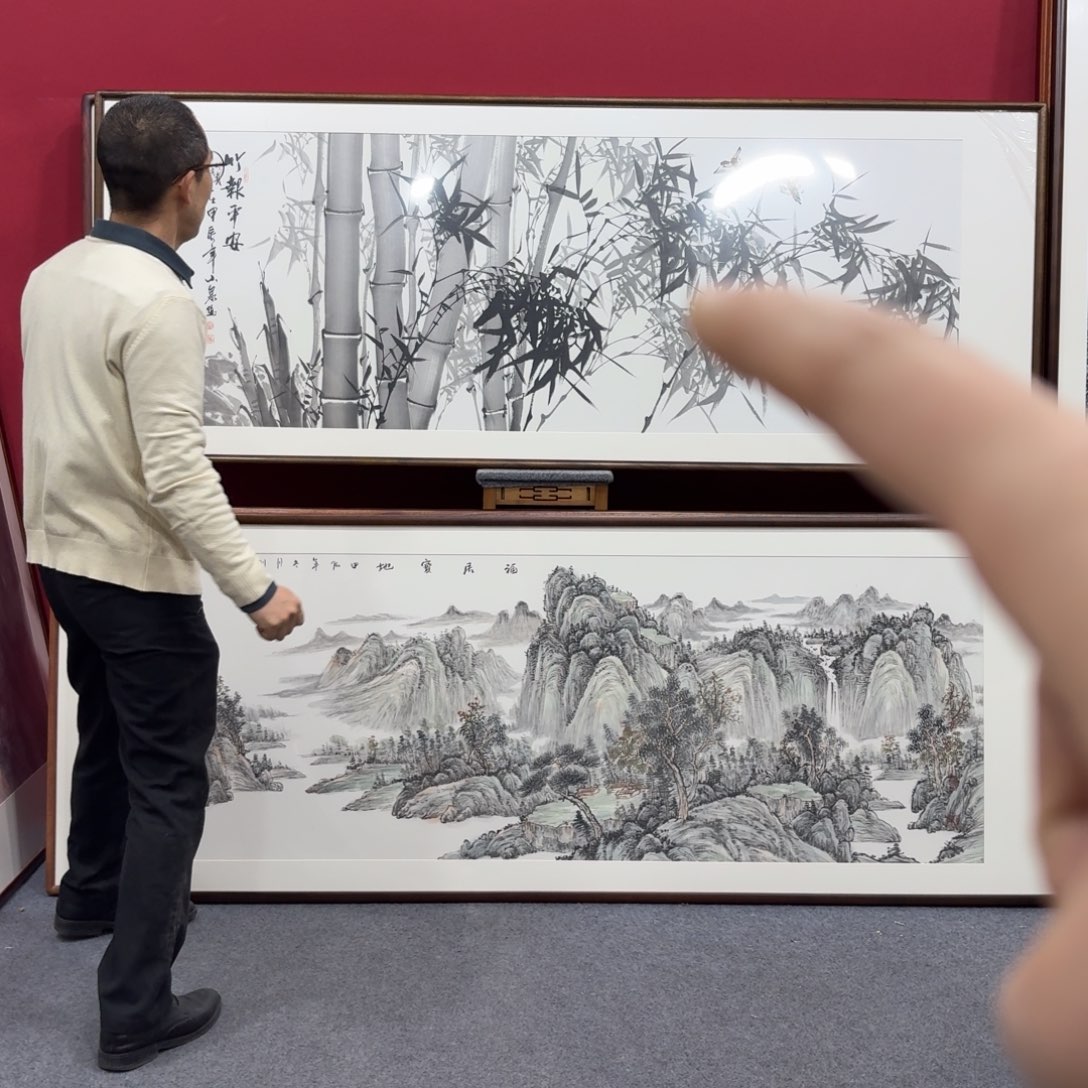 国画带框绘画210/80尺寸墨竹