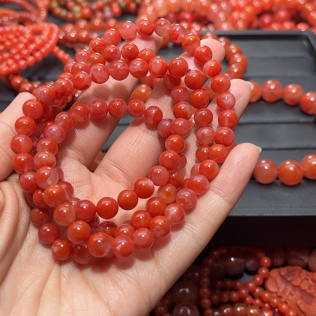 南红玛瑙手链未镶嵌