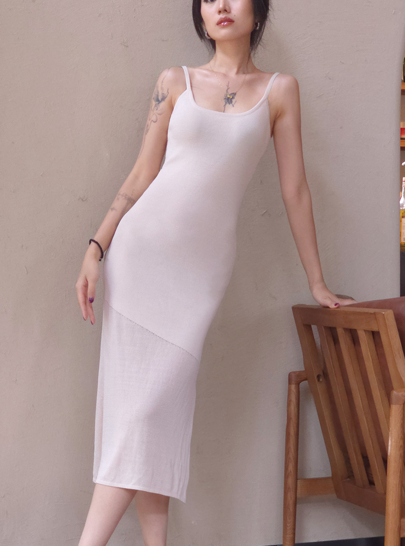 【ASKYO】原创设计夏日新品收腰设计百搭针织连衣裙