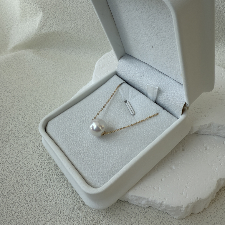 10-11mm淡水珍珠极光18k路路通珍珠项链 吊坠